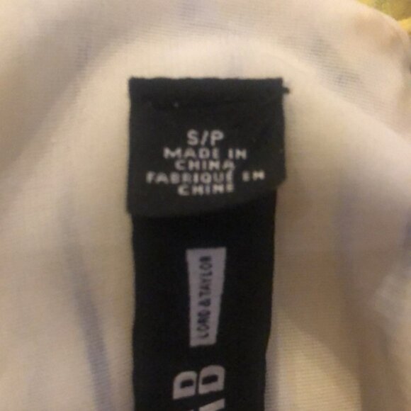 👛 2/$20 DESIGN LAB Spaghetti Strap Lined Sundress, Yellow Black White Stripes - Picture 6 of 6